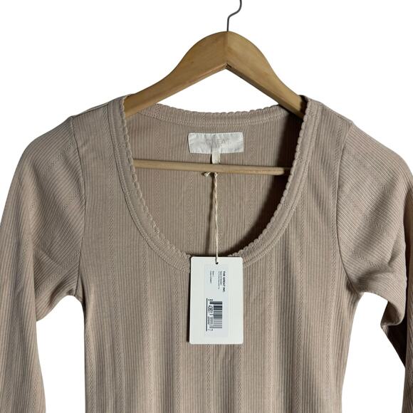 The Great Cream The Pointelle Sleep Long Sleeve Scoop Ballet Tee Small - Picture 4 of 10